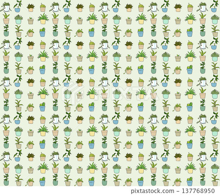 Seamless potted green plants 137768950