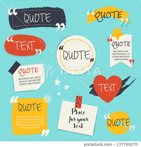 Quote blank template. Design elements, circle business card, paper sheet, information, text for your design. Quote blank template. Design elements, circle business card, paper sheet, information, text for your design. 137769270