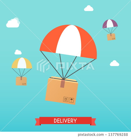 Delivery concept service. Business set. Flat design modern vector illustration concept. Delivery concept service. Business set. Flat design modern vector illustration concept. 137769288