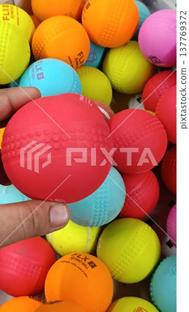 Noida , india - picture of circket balls (childern play area) DLF mall in noida sec -18 march 15 2026 137769372