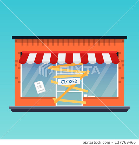 Store shop is closed/bankrupt. Flat design modern vector business concept. 137769466