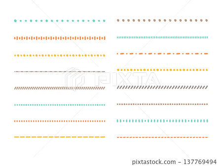 Illustration material: Line material embellishments - simple and cute hand-drawn ruled lines 137769494