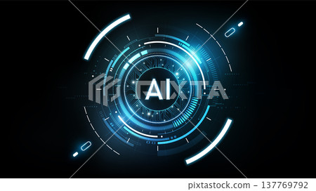Artificial Intelligence Logo on futuristic technology background, AI generative concept, digital Hud futuristic, vector illustration Artificial Intelligence Logo on futuristic technology background, AI generative concept, digital Hud futuristic, vector illustration 137769792