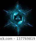 Fingerprint scan with hexagon abstract Futuristic Technology Background, Cyber Security system concept, vector illustration 137769819