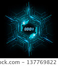 Abstract Futuristic Technology hexagon background with Digital number timer concept and countdown, vector illustration 137769822