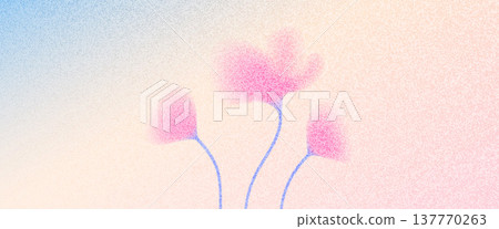 Flower pastel grain blur on soft botanical background in spring tones. Dreamy wildflowers in pastel gradient with gentle grainy tulip for presentation template. Abstract floral vector banner Flower pastel grain blur on soft botanical background in spring tones. Dreamy wildflowers in pastel gradient with gentle grainy tulip for presentation template. Abstract floral vector banner 137770263
