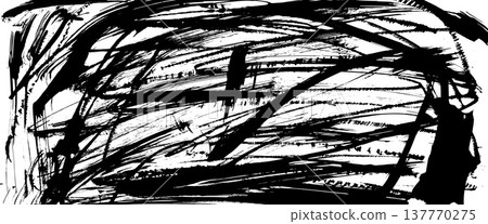 Grunge splash paint brush strokes texture. Punk rock abstract background with rough ink spot pattern. Messy bold uneven squiggle for modern urban design. Vector graffiti wall black grungy bg template Grunge splash paint brush strokes texture. Punk rock abstract background with rough ink spot pattern. Messy bold uneven squiggle for modern urban design. Vector graffiti wall black grungy bg template 137770275