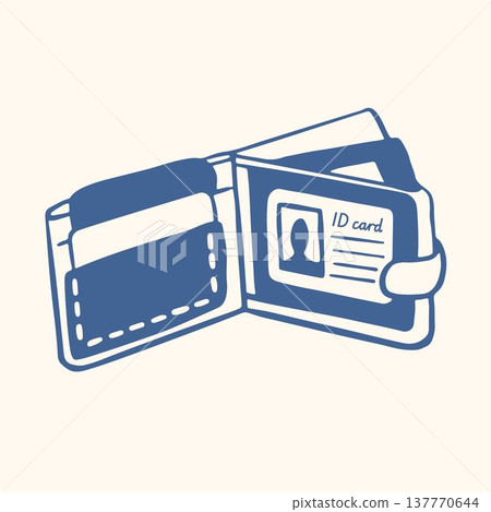 Wallet with identification card icon in flat style. Simple personal identity and payment wallet for finance, security and identification design. Wallet with identification card icon in flat style. Simple personal identity and payment wallet for finance, security and identification design. 137770644