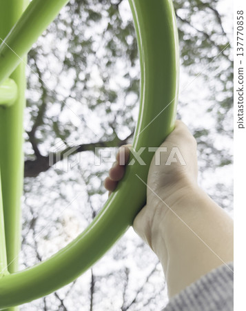 Children playground equipment outdoors park area Children playground equipment outdoors park area 137770858