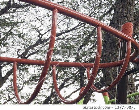 Children playground equipment outdoors park area 137770873