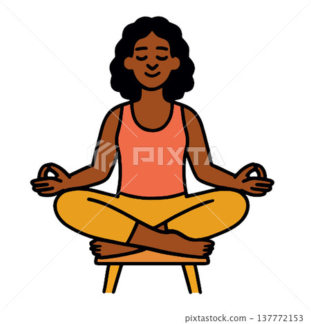Woman meditation yoga relaxation mindfulness peaceful sitting cross legged Woman meditation yoga relaxation mindfulness peaceful sitting cross legged 137772153
