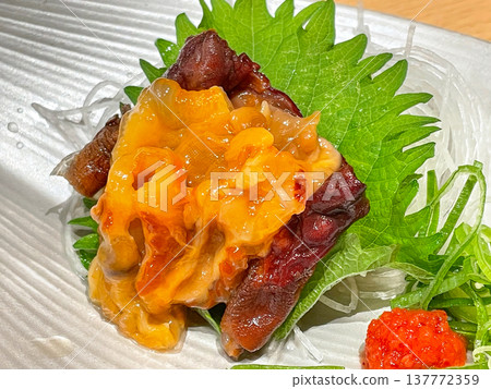 Fresh sea squirt sashimi from Sanriku Fresh sea squirt sashimi from Sanriku 137772359
