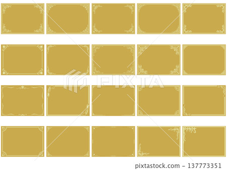 Gold antique decorative frame set Gold antique decorative frame set 137773351