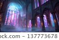 教堂內部有美麗的彩色玻璃 137773678