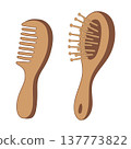 Wooden hair brush and comb set for daily beauty care 137773822