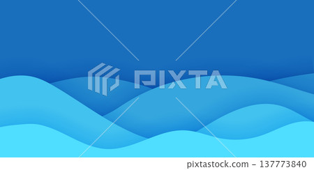 Blue Water Wave Background. World Water Day. Copy space. Vector Banner 137773840