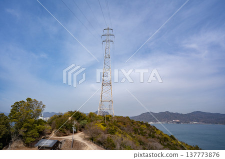 Okunoshima Island's tallest power transmission tower in Japan 137773876
