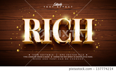 Rich Editable Text Effect Vector Graphic Style with Golden Framed White 3D Typography Lettering and Shadow on Vintage Wood Background. Premium Scalable Luxury Illustration Template for Greeting Card Rich Editable Text Effect Vector Graphic Style with Golden Framed White 3D Typography Lettering and Shadow on Vintage Wood Background. Premium Scalable Luxury Illustration Template for Greeting Card 137774214