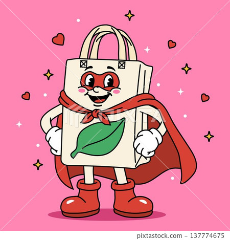 Eco Tote Bag Superhero Mascot Eco Tote Bag Superhero Mascot 137774675