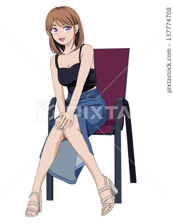 坐在椅子上的女人 坐在椅子上的女人 137774708