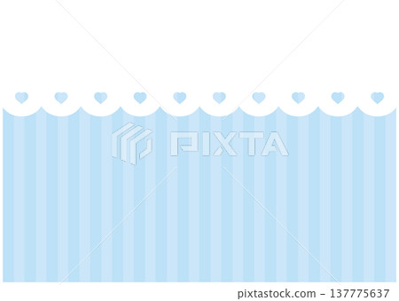 Cute blue striped and heart lace trim background frame material Cute blue striped and heart lace trim background frame material 137775637