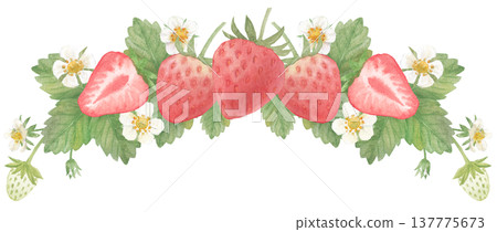 Watercolor strawberry frame Watercolor strawberry frame 137775673