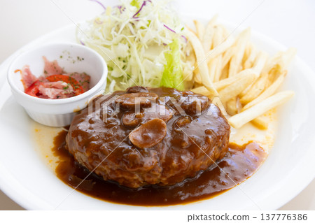 Delicious demiglace sauce hamburger steak Delicious demiglace sauce hamburger steak 137776386