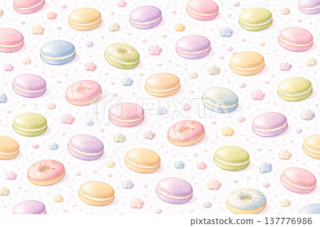 甜點系列:迷你馬卡龍粉彩圖案背景 甜點系列:迷你馬卡龍粉彩圖案背景 137776986