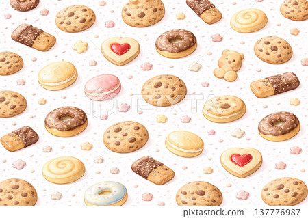 甜點系列:天然全幅餅乾圖案背景 甜點系列:天然全幅餅乾圖案背景 137776987