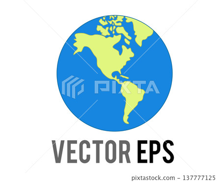 Stylized illustration of the planet Earth flat icon showing North and South America continents Stylized illustration of the planet Earth flat icon showing North and South America continents 137777125