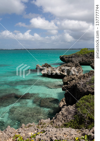 Rocky reefs and emerald green sea 137777744