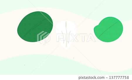 Soft mint abstract background with garlic clove between two green leaves on smooth layered wave composition minimal style Soft mint abstract background with garlic clove between two green leaves on smooth layered wave composition minimal style 137777758