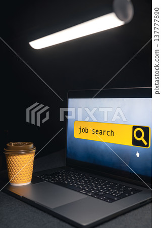 Internet online job search application concept, monitoring available vacancies. Internet online job search application concept, monitoring available vacancies. 137777890