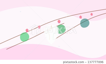 Soft pink abstract background with garlic clove and decorative branches holding small blossoms minimal botanical composition Soft pink abstract background with garlic clove and decorative branches holding small blossoms minimal botanical composition 137777896