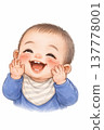 A baby with a cheerful smile 137778001