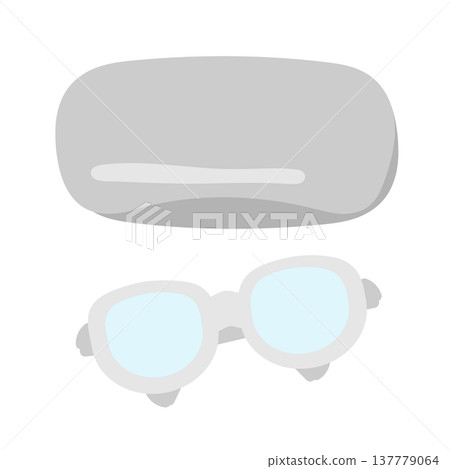 Illustration of glasses and glasses case 137779064