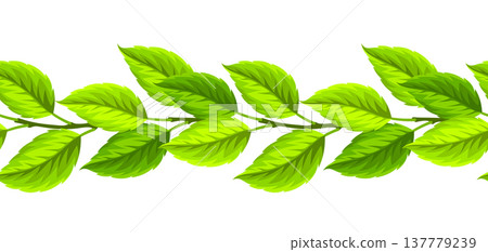 Seamless pattern with leaves. Spring or summer stylized foliage. 137779239