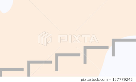 Abstract geometric background featuring stepped linear shapes on a soft pastel surface, suggesting progress, structure, and minimalist architectural rhythm 137779245