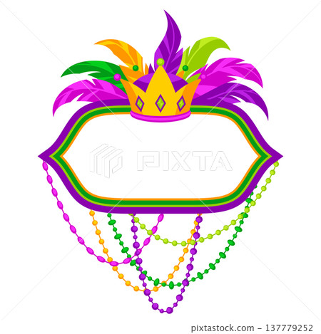 Mardi Gras party background. Carnival illustration for traditional holiday or festival. Mardi Gras party background. Carnival illustration for traditional holiday or festival. 137779252