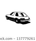 American car logo from the side is perfect with silhouette vector design. Best for logos, badges, emblems and icons, sticker design. Available in eps 10. 137779261