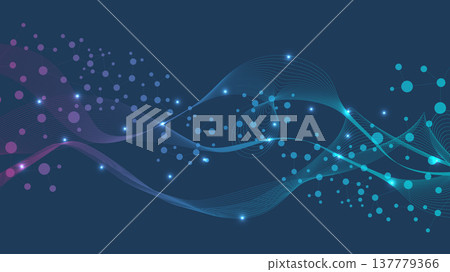 Modern abstract molecules structure for science or medical background. DNA helix or atom visualization. Molecular wave flow abstract background. Vector illustration Modern abstract molecules structure for science or medical background. DNA helix or atom visualization. Molecular wave flow abstract background. Vector illustration 137779366
