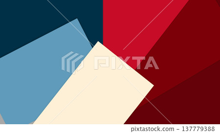 Bold geometric paper layers in red blue and cream colors with dynamic diagonal composition, modern abstract background for posters and graphic branding Bold geometric paper layers in red blue and cream colors with dynamic diagonal composition, modern abstract background for posters and graphic branding 137779388