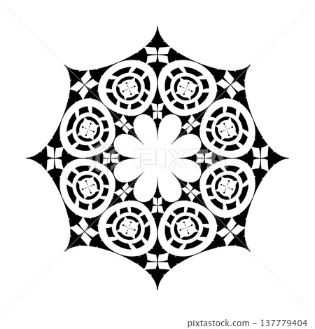 Abstract Decorative Radial Mandala Pattern. 137779404
