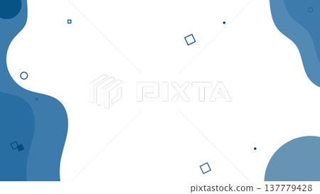 Minimal abstract blue wave shapes framing white space with geometric details, clean modern background for presentations, branding and web design Minimal abstract blue wave shapes framing white space with geometric details, clean modern background for presentations, branding and web design 137779428