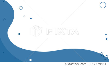 Abstract blue organic corner shapes with floating dots and smooth curves on white background, minimal modern layout for branding and presentations Abstract blue organic corner shapes with floating dots and smooth curves on white background, minimal modern layout for branding and presentations 137779431