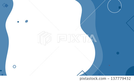 Minimal abstract blue wave border with rounded shapes and geometric accents on white background, clean modern frame for digital presentations Minimal abstract blue wave border with rounded shapes and geometric accents on white background, clean modern frame for digital presentations 137779432