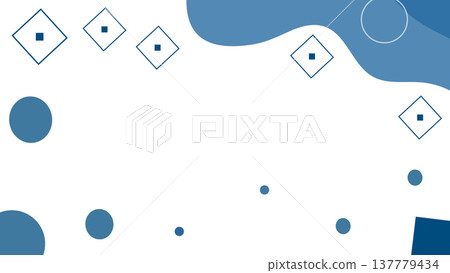 Minimal abstract blue wave frame with dotted geometric elements on white background, clean modern layout for business presentations and slides Minimal abstract blue wave frame with dotted geometric elements on white background, clean modern layout for business presentations and slides 137779434