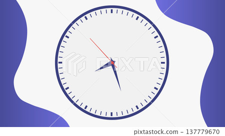 Minimal flat illustration of analog wall clock with abstract purple background symbolizing time management schedule planning and deadline concept Minimal flat illustration of analog wall clock with abstract purple background symbolizing time management schedule planning and deadline concept 137779670