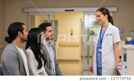家人與醫生交談 家人與醫生交談 137779748