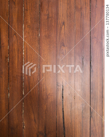 Wooden floor with visible grain and texture in natural setting Wooden floor with visible grain and texture in natural setting 137780134